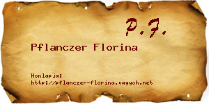 Pflanczer Florina névjegykártya